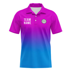 Benutzerdefinierte Rosa Lila Blau Fußball Polo-Shirts Fügen Sie Ihr Einzigartiges hinzu Logo/Name/Nummer