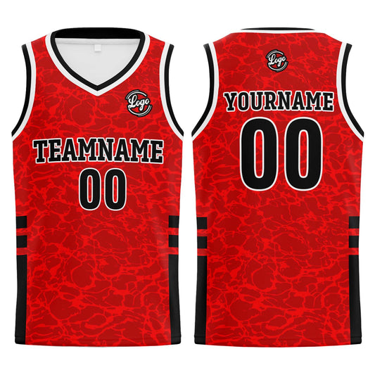 Benutzerdefinierter Rot Basketball Jersey Uniform Anzug gedruckt Ihr Logo Name Nummer