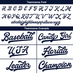 Benutzerdefinierte Authentisch Baseball-Trikot Weiß-Marine