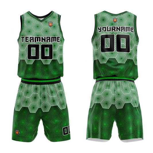 Benutzerdefinierter Dunkelgrün Basketball Jersey Uniform Anzug gedruckt Ihr Logo Name Nummer