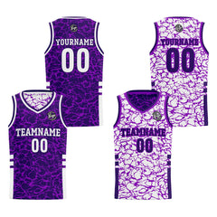 Benutzerdefinierte Lila Reversible Basketball Jersey Personalisierte Print Name Nummer Logo