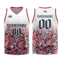 Benutzerdefinierter Weiß Rosa Marine Basketball Jersey Uniform Anzug gedruckt Ihr Logo Name Nummer