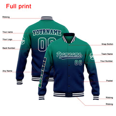 Benutzerdefinierte Verlauf Varsity-Jacke. Letterman-Jacke Grüne Marine