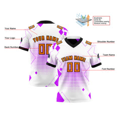 Benutzerdefinierte Weiß Orange Reversibel Fußball Trikot Personalisierte Gradient Fußball Shirts für Männer gedruckt Team Name Nummer Logo