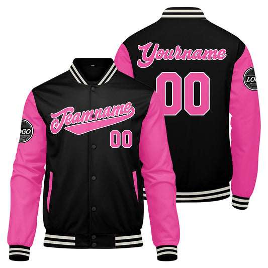 Benutzerdefinierte Verlauf Varsity-Jacke. Letterman-Jacke Pink