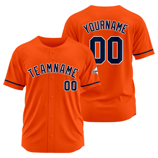 Benutzerdefinierte Authentisch Baseball-Trikot Orange-Marine