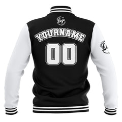 Benutzerdefiniert Schwarz Weiß Wasserdichte Varsity Jacken Personalisiert genäht Name Nummer Logo zu Letterman Jacken