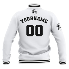 Benutzerdefiniert Weiß Wasserdichte Varsity Jacken Personalisiert genäht Name Nummer Logo zu Letterman Jacken