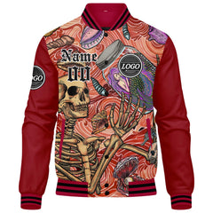 Benutzerdefinierte Verlauf Varsity-Jacke. Letterman-Jacke Rot