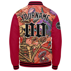 Benutzerdefinierte Verlauf Varsity-Jacke. Letterman-Jacke Rot