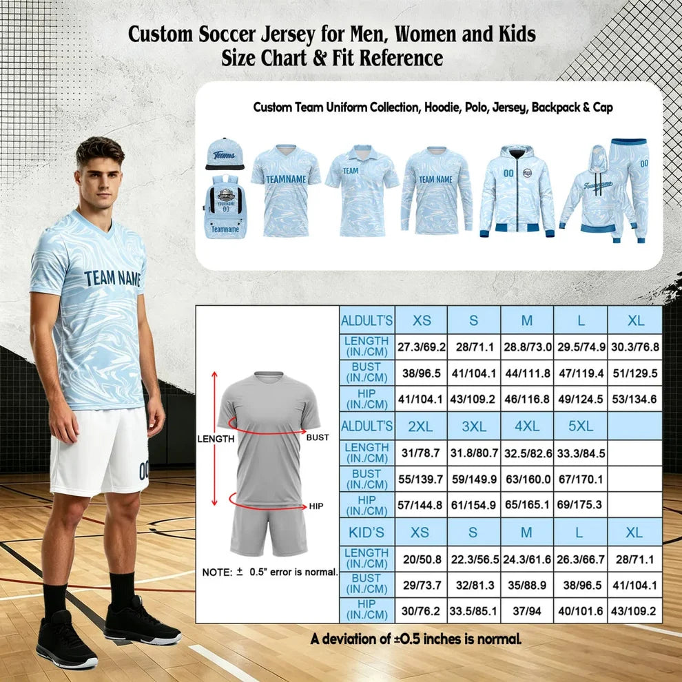 Benutzerdefinierte Fußballuniform Jersey Kinder Erwachsene Personalisiertes Set Jersey Shirt Marine