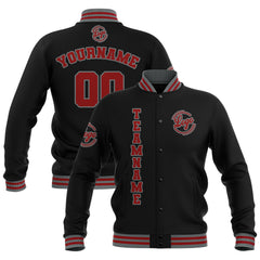 Benutzerdefiniert Schwarz Rot Grau Wasserdichte Varsity Jacken Personalisiert genäht Name Nummer Logo zu Letterman Jacken
