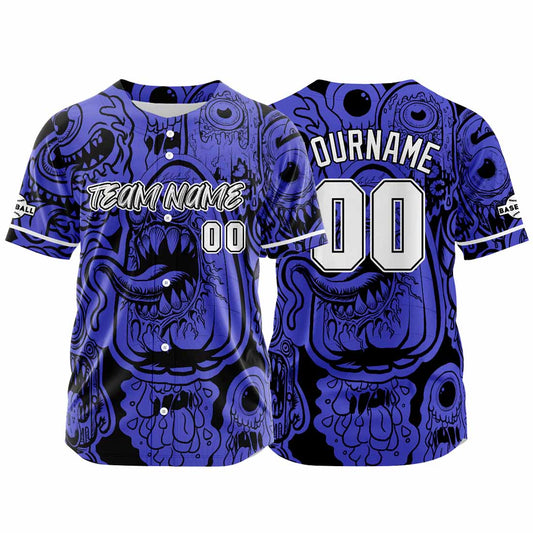 Benutzerdefinierte Baseball Jersey Personalisierte Baseball Shirt genäht und Druck Blau