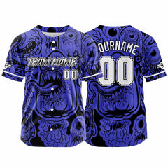 Benutzerdefinierte Baseball Jersey Personalisierte Baseball Shirt genäht und Druck Blau