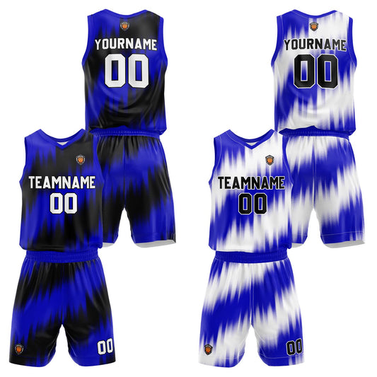 Benutzerdefinierte Royal Reversible Basketball Jersey Personalisierte Name Nummernlogo drucken