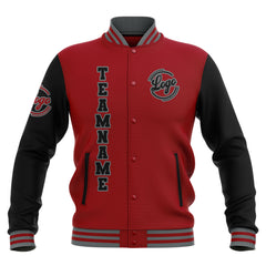 Benutzerdefiniert Schwarz Rot Grau Wasserdichte Varsity Jacken Personalisiert genäht Name Nummer Logo zu Letterman Jacken