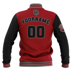 Benutzerdefiniert Schwarz Rot Grau Wasserdichte Varsity Jacken Personalisiert genäht Name Nummer Logo zu Letterman Jacken