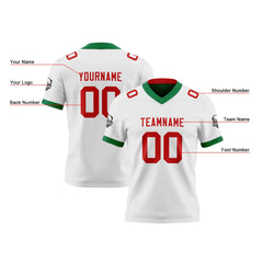 Benutzerdefinierte Weiß Rot Reversibel Genäht Fußball Trikot Personalisierte Fußball Shirts für Männer gedruckt Team Name Nummer Logo