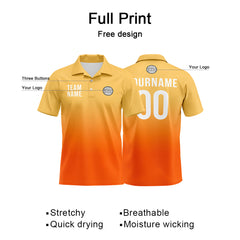 Benutzerdefinierte Orange Fußball Polo-Shirts Fügen Sie Ihr Einzigartiges hinzu Logo/Name/Nummer