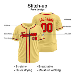 Benutzerdefinierte Authentisch Baseball-Trikot Gold Netz
