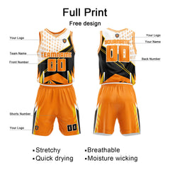 Benutzerdefinierter Orange Basketball Jersey Uniform Anzug gedruckt Ihr Logo Name Nummer