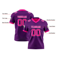 Benutzerdefinierte Dunkellila Rosa Reversibel Genäht Fußball Trikot Personalisierte Fußball Shirts für Männer gedruckt Team Name Nummer Logo
