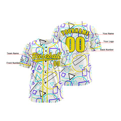 Benutzerdefiniert Weiß Gelb Baseball Uniformen Drucken für Jungs Mädchen und Kinder Machen Ihr Team Mehr Vielfältig