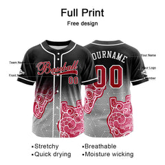 Benutzerdefiniert Schwarz Grau Rosa Baseball Uniformen Drucken für Jungs Mädchen und Kinder Machen Ihr Team Mehr Vielfältig