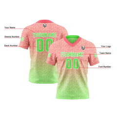 Benutzerdefinierte Grün Rosa Reversibel Fußball Trikot Personalisierte Gradient Fußball Shirts für Männer gedruckt Team Name Nummer Logo