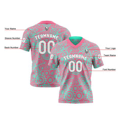 Benutzerdefinierte Grün Rosa Reversibel Fußball Trikot Personalisierte Gradient Fußball Shirts für Männer gedruckt Team Name Nummer Logo