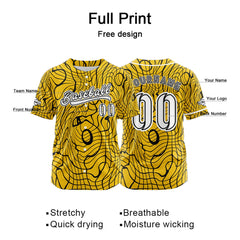 Benutzerdefiniert Gelb Baseball Uniformen Drucken für Jungs Mädchen und Kinder Machen Ihr Team Mehr Vielfältig
