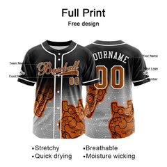 Benutzerdefiniert Schwarz Grau Orange Baseball Uniformen Drucken für Jungs Mädchen und Kinder Machen Ihr Team Mehr Vielfältig