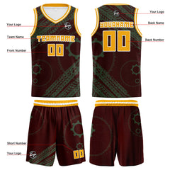 Benutzerdefinierter Burgund Basketball Jersey Uniform Anzug gedruckt Ihr Logo Name Nummer