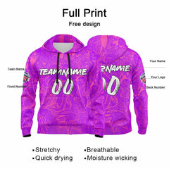 Benutzerdefinierter Sweatshirt-Hoodie für Mann, Frau, Mädchen, Junge. Drucken Sie Ihr Logo, Ihren Namen und Ihre Nummer Rose&Pink