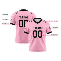 Benutzerdefinierte Rosa Schwarz Fußball Trikots Personalisierter Name Nummer Logo