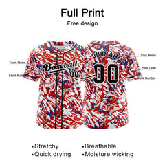 Benutzerdefiniert Rot Blau Baseball Uniformen Drucken für Jungs Mädchen und Kinder Machen Ihr Team Mehr Vielfältig