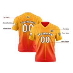Benutzerdefinierte Rot Orange Reversibel Fußball Trikot Personalisierte Gradient Fußball Shirts für Männer gedruckt Team Name Nummer Logo