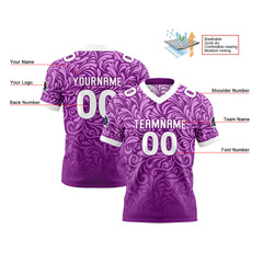 Benutzerdefinierte Lila Weiß Reversibel Fußball Trikot Personalisierte Gradient Fußball Shirts für Männer gedruckt Team Name Nummer Logo