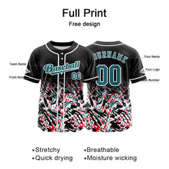 Benutzerdefiniert Schwarz Baseball Uniformen Drucken für Jungs Mädchen und Kinder Machen Ihr Team Mehr Vielfältig