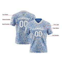Benutzerdefinierte Grau Blau Reversibel Fußball Trikot Personalisierte Gradient Fußball Shirts für Männer gedruckt Team Name Nummer Logo