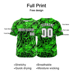 Benutzerdefinierte Baseball Jersey Personalisierte Baseball Shirt genäht und Druck Grün