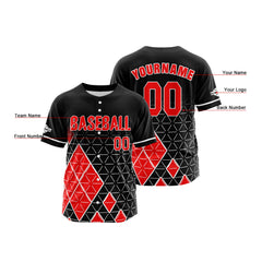 Benutzerdefiniert Schwarz Rot Baseball Uniformen Drucken für Jungs Mädchen und Kinder Machen Ihr Team Mehr Vielfältig