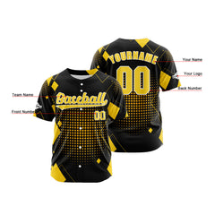 Benutzerdefiniert Schwarz Gelb Baseball Uniformen Drucken für Jungs Mädchen und Kinder Machen Ihr Team Mehr Vielfältig