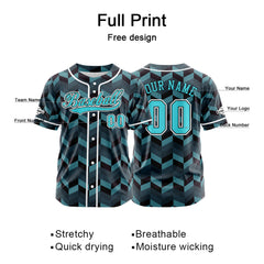 Benutzerdefiniert Blau Baseball Uniformen Drucken für Jungs Mädchen und Kinder Machen Ihr Team Mehr Vielfältig