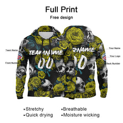 Benutzerdefinierter Sweatshirt-Hoodie für Mann, Frau, Mädchen, Junge. Drucken Sie Ihr Logo, Ihren Namen und Ihre Nummer Gelb