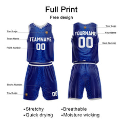 Benutzerdefinierte Royal Reversible Basketball Jersey Personalisierte Name Nummernlogo drucken
