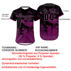 Benutzerdefiniert Lila Schwarz Personalisierter Baseball Jersey mit Farbverlauf Team Uniform mit Namen und Nummer