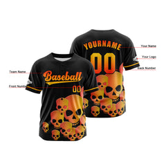 Benutzerdefiniert Schwarz Orange Baseball Uniformen Drucken für Jungs Mädchen und Kinder Machen Ihr Team Mehr Vielfältig