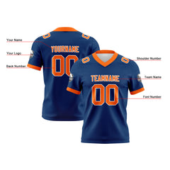Benutzerdefinierte Blau Orange Fußball Trikots Personalisierter Name Nummer Logo