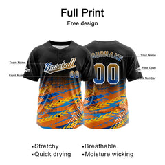 Benutzerdefiniert Schwarz Orange Baseball Uniformen Drucken für Jungs Mädchen und Kinder Machen Ihr Team Mehr Vielfältig